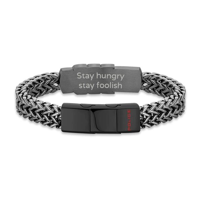 Stainless Steel Bracelet For Men, Ip Grey, Engravable