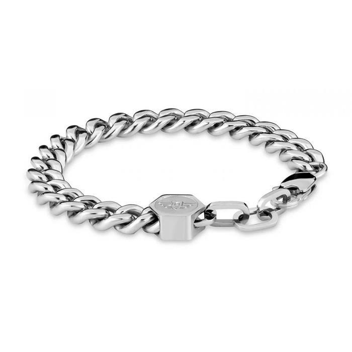 Men's hinged bracelet in stainless steel with engraving option