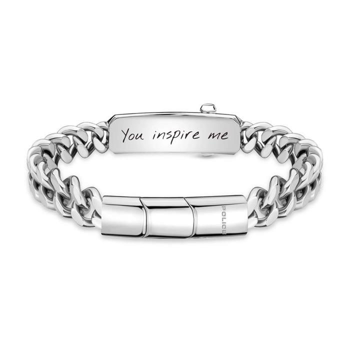 Men's Hinged Stainless Steel Bracelet, Engravable