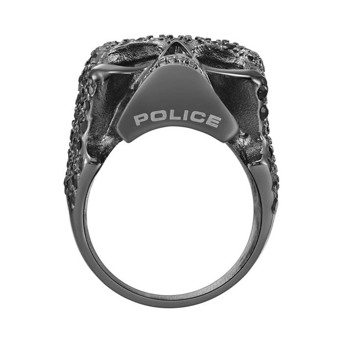 Totenkopf Ring Eager für Herren aus Edelstahl, IP Gun