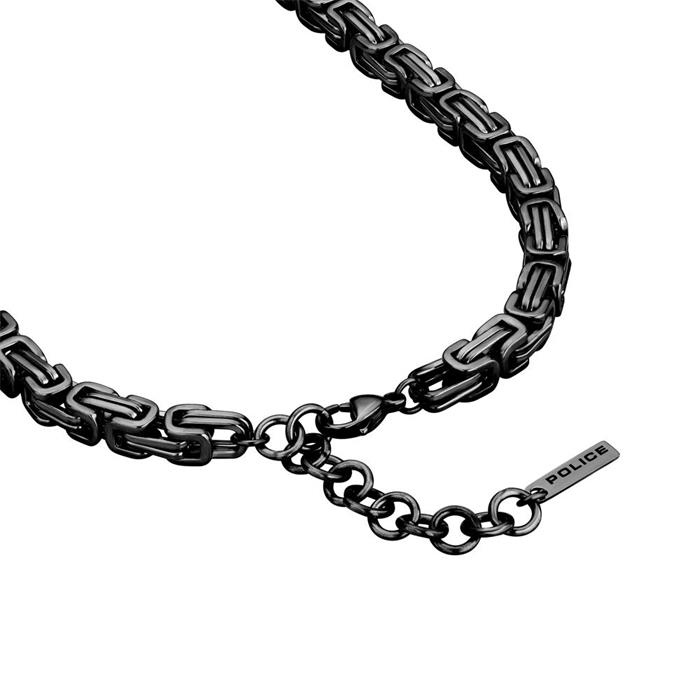 Cadena intractable de acero inoxidable para hombre, negro