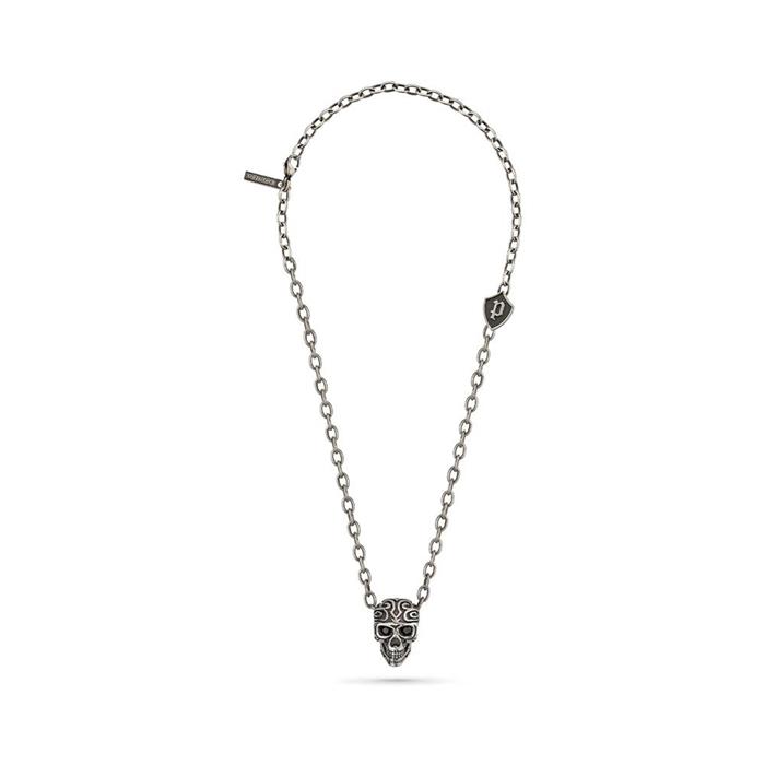 Tribal edge necklace for men in stainless steel, blackened