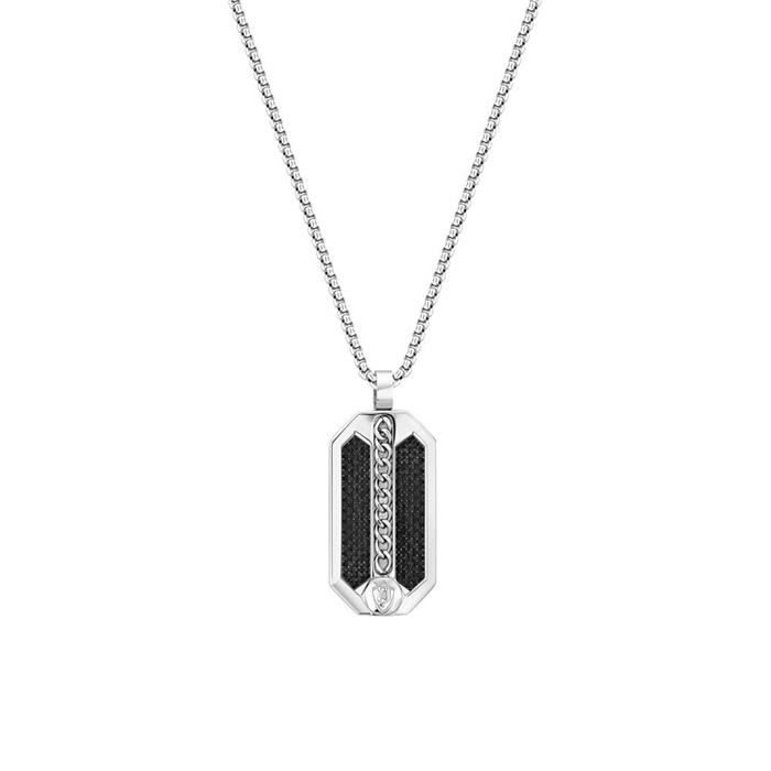3 In 1 Men's Necklace Besar In Stainless Steel And Leather