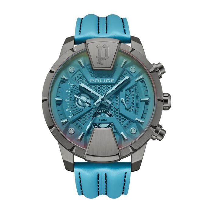 Men's huntley multifunction watch in stainless steel, leather