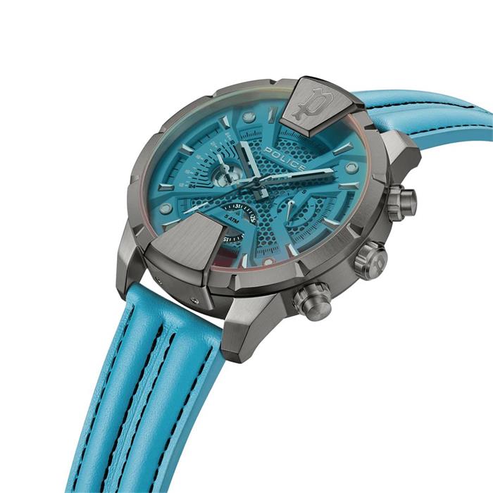Men's huntley multifunction watch in stainless steel, leather