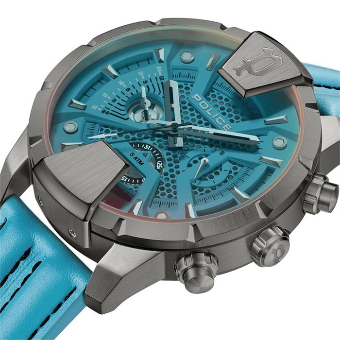 Men's huntley multifunction watch in stainless steel, leather