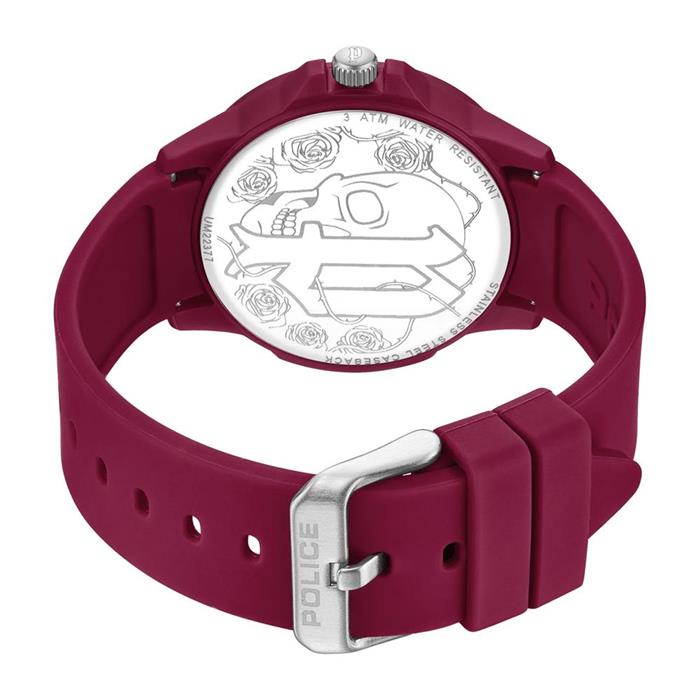 Sketch kwarts horloge met rode siliconenband