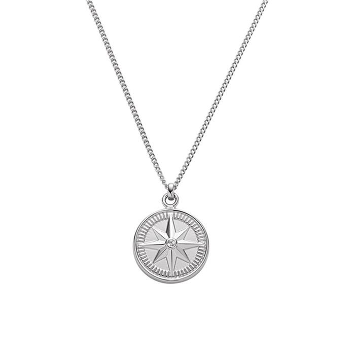 925 Silver Necklace Wind Rose For Ladies With Zirconia