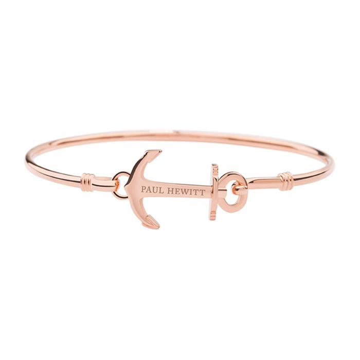 Anchor cuff bangle in rose gold plated stainless steel