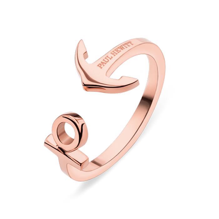 Ancuff ring for ladies in rose gold plated stainless steel