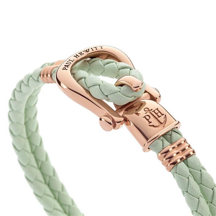 Phinity damesarmband in mint-ros&#xE9; leer