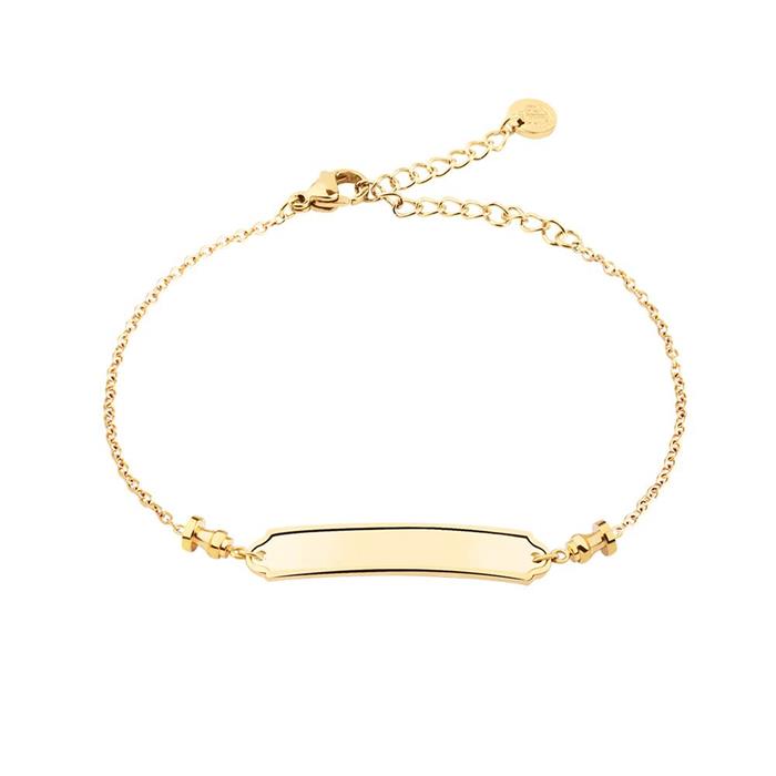Engravable pier bracelet, gold-plated stainless steel