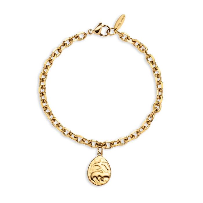 Women's treasure bold drop bracelet, stainless steel, gold