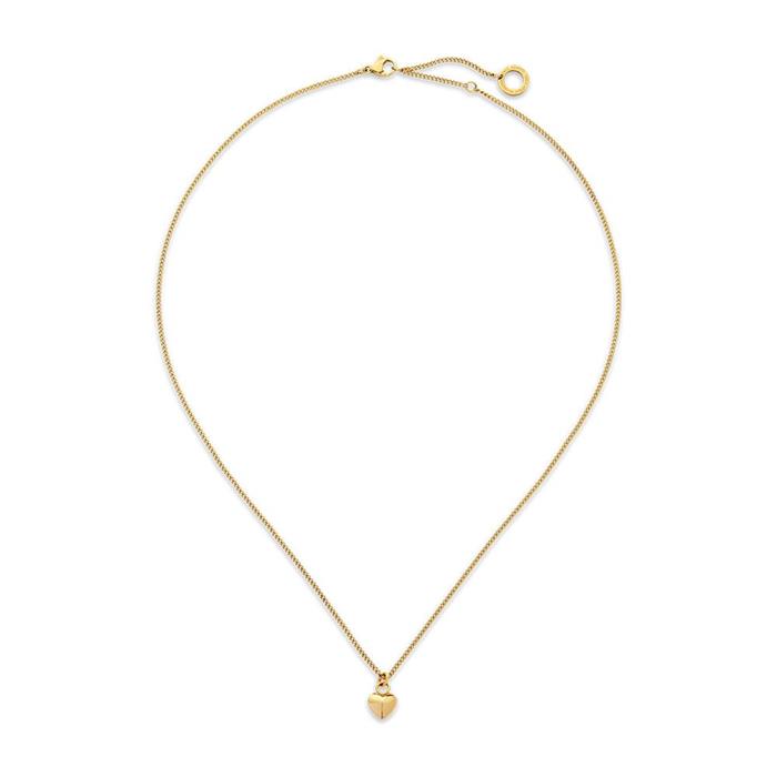 Necklace with a heart made of gold-plated stainless steel