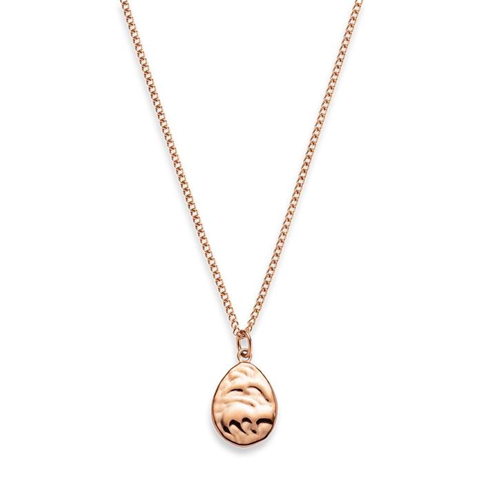 Treasure ocean drop necklace for women in stainless steel, ros&#xE9;