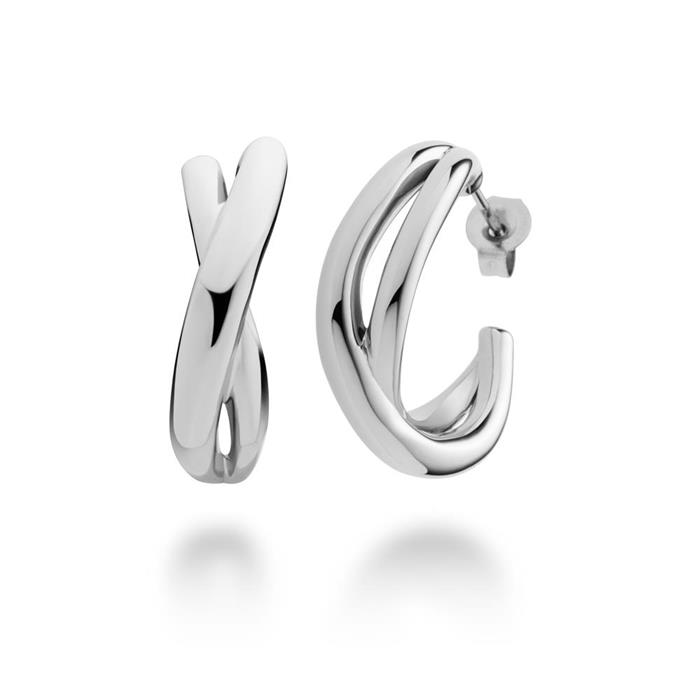 Stainless steel hoops waves twisted for women