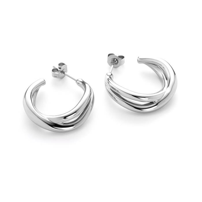 Stainless steel hoops waves twisted for women