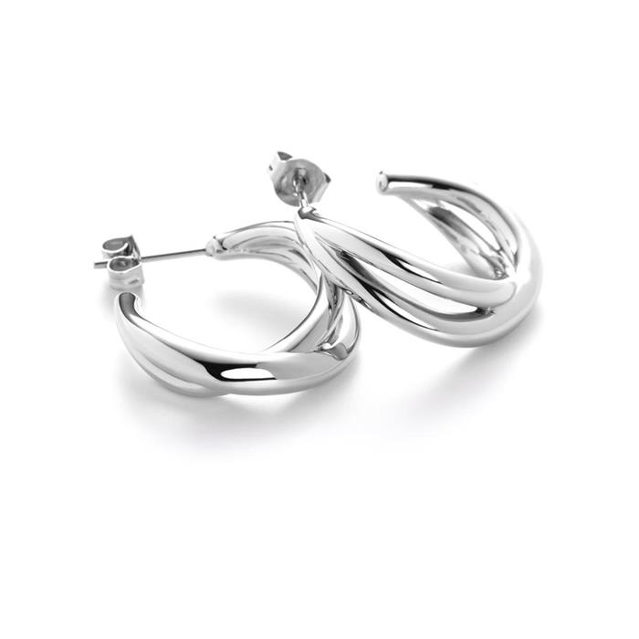 Stainless steel hoops waves twisted for women