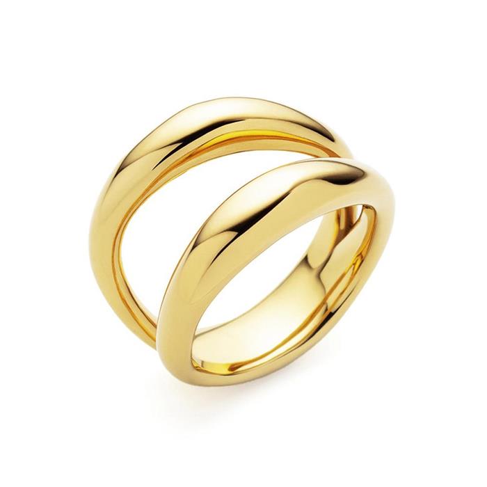 Waves ring for women made of gold-plated stainless steel