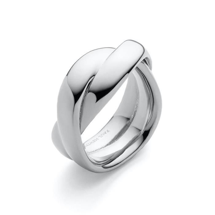 Waves duo ring for women made of stainless steel