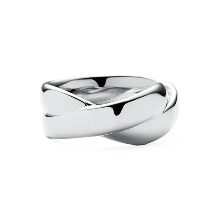 Waves duo ring for women made of stainless steel