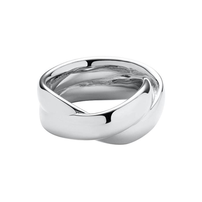 Waves duo ring for women made of stainless steel