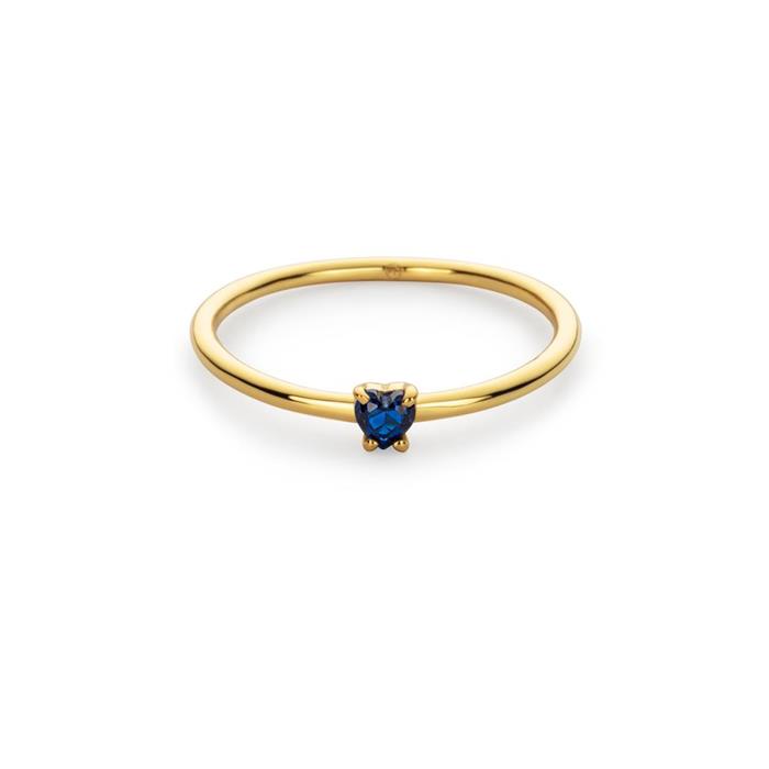 Anillo femenino heart of the sea de acero inoxidable chapado en oro