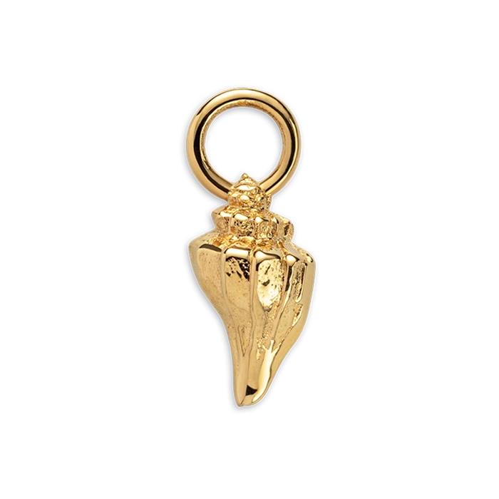 Charm sea shell in gold-plated ocean steel