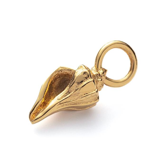 Charm sea shell in gold-plated ocean steel