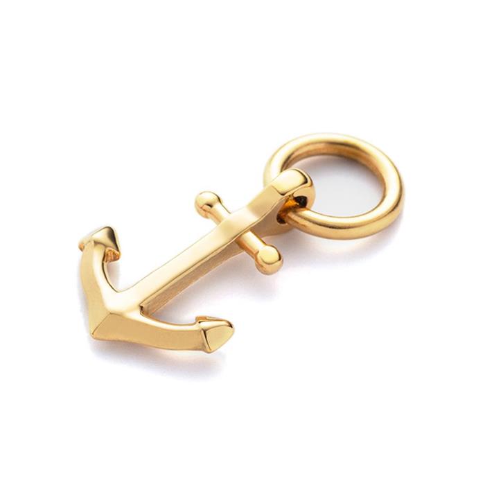 Charm Anhänger Anchor aus recyceltem Edelstahl, gold