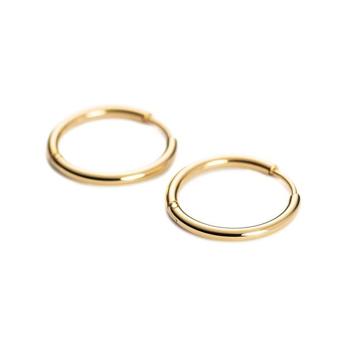 Ladies earrings hoops for charms, ocean steel, gold-plated