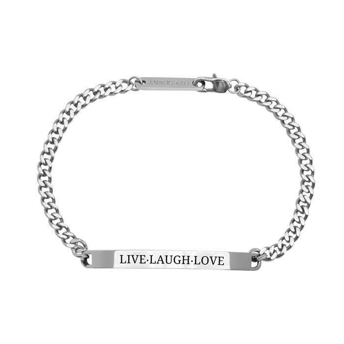 ID armoured bracelet for men made of stainless steel, engravable