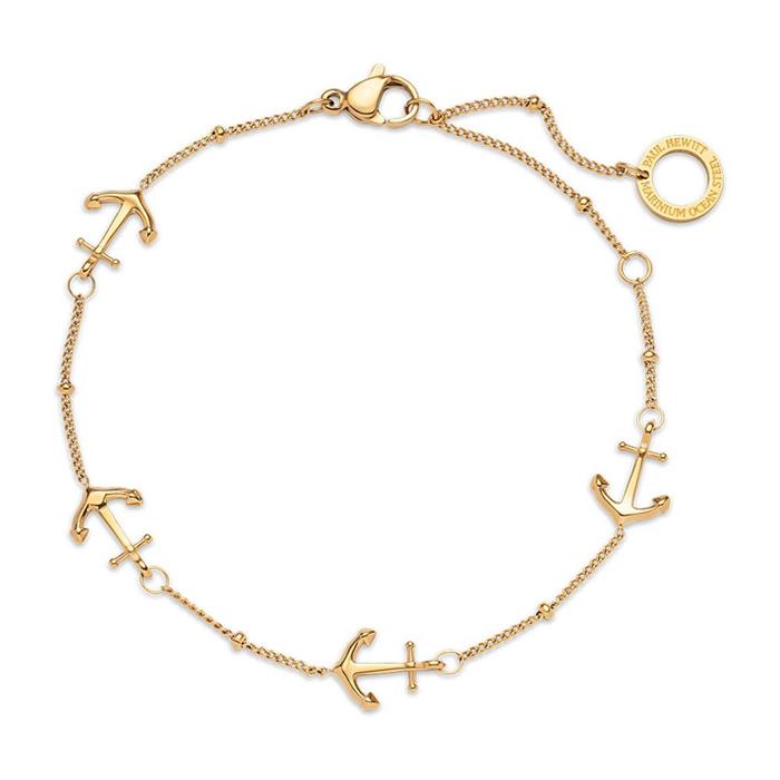 The anchor II bracelet in recycled stainless steel, gold