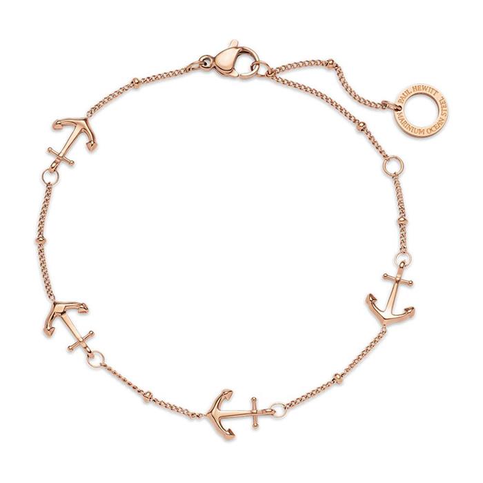 The anchor II bracelet in rose gold-plated stainless steel