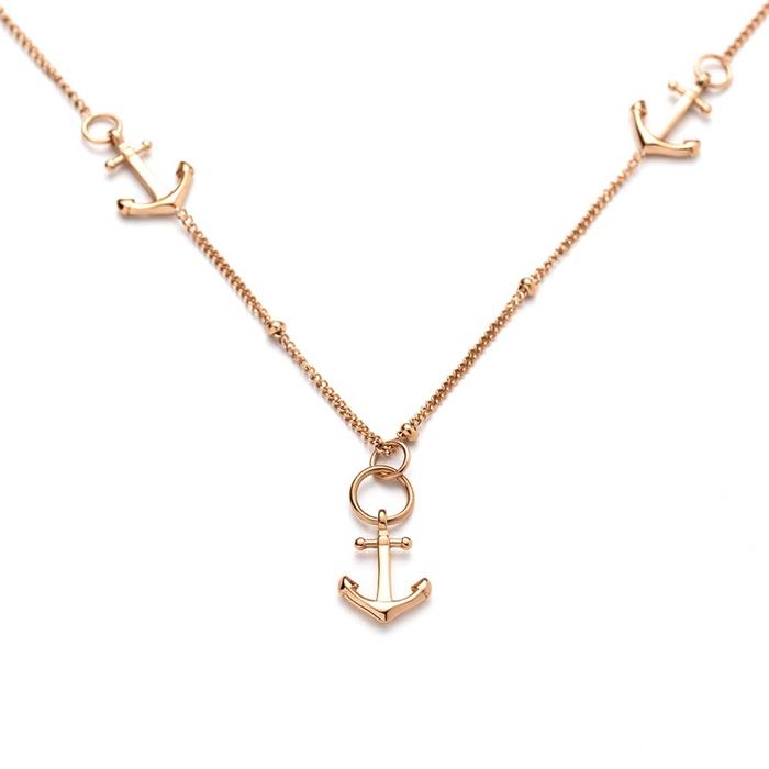 The anchor II necklace for women in stainless steel, rosé