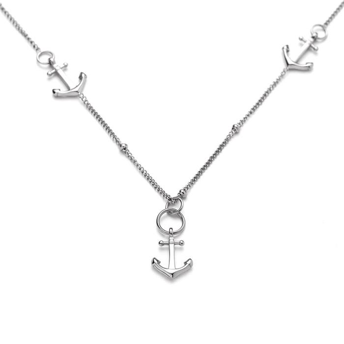 The anchor II necklace in recycled stainless steel