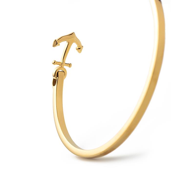 De anchor II armband in roestvrij staal, IP goud