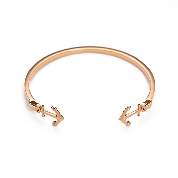 The anchor II bangle in MARINIUM® Ocean Steel, IP rose