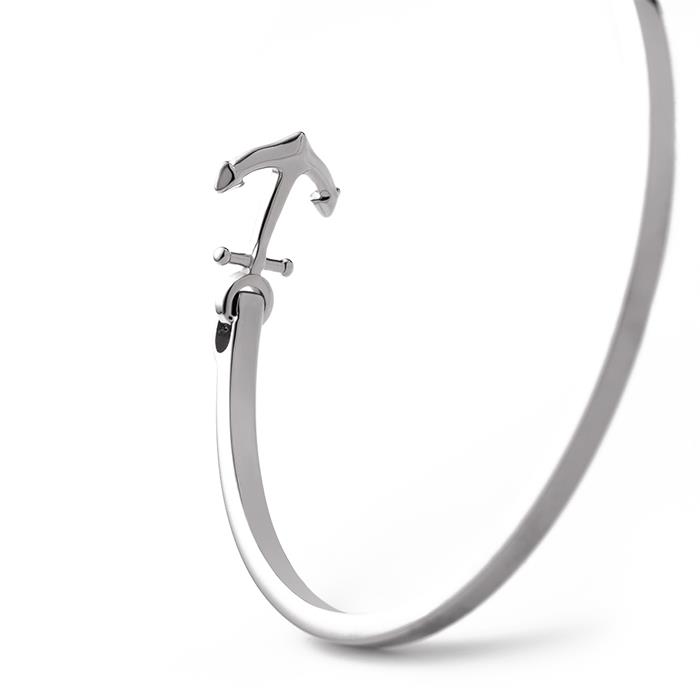 Ladies recycled stainless steel bangle the anchor II