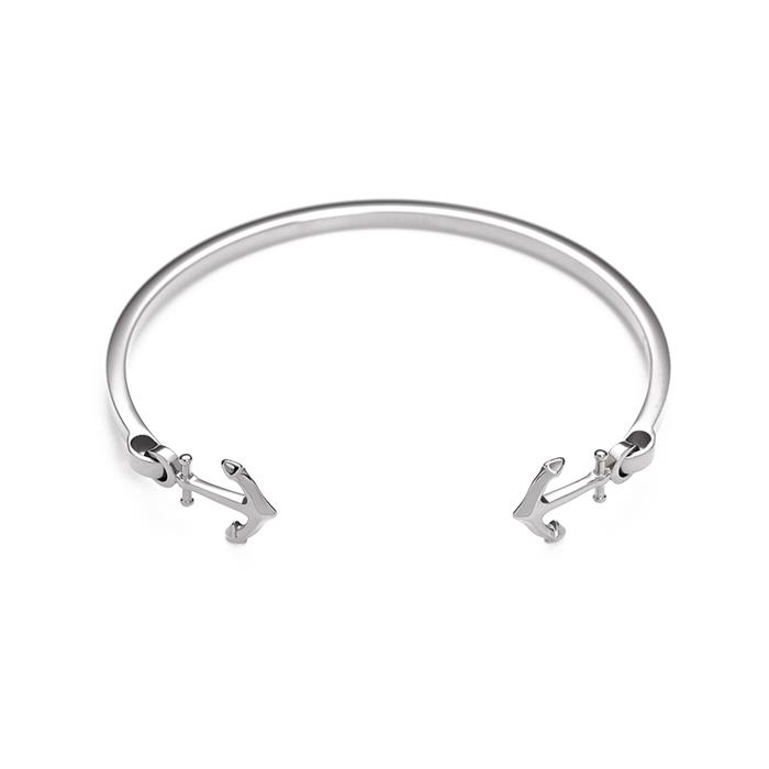 Ladies recycled stainless steel bangle the anchor II
