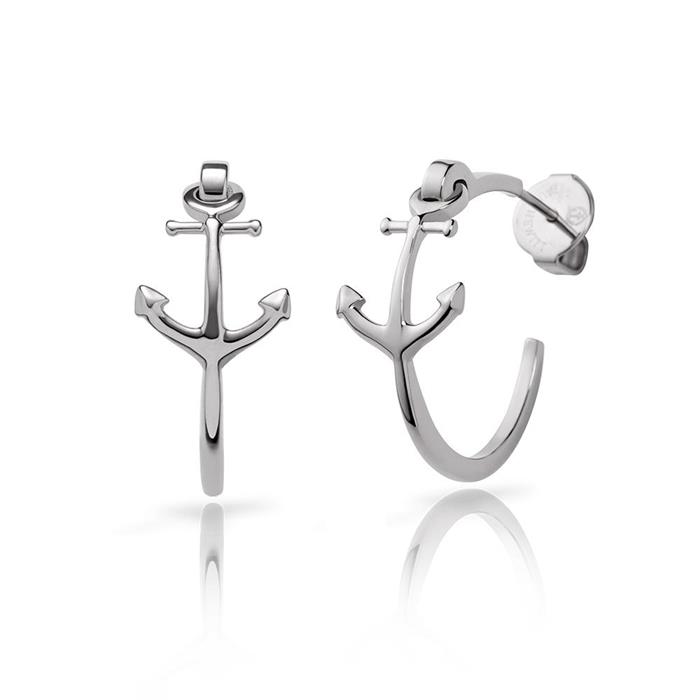 De anchor II oorbellen in marinium® ocean steel