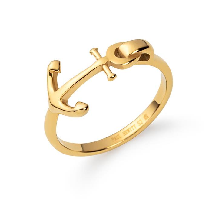 Ladies ring the anchor II in gold-plated stainless steel