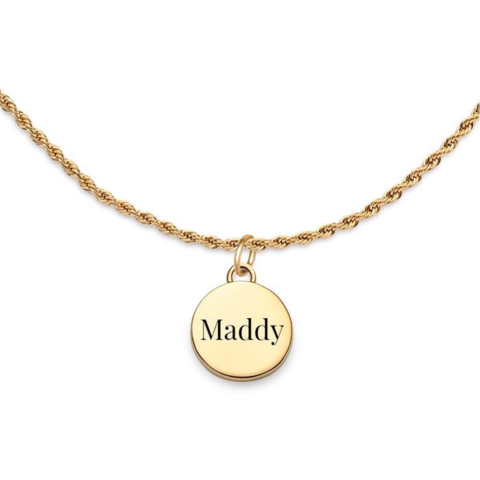 Zodiac engraving necklace virgo in stainless steel, IP gold