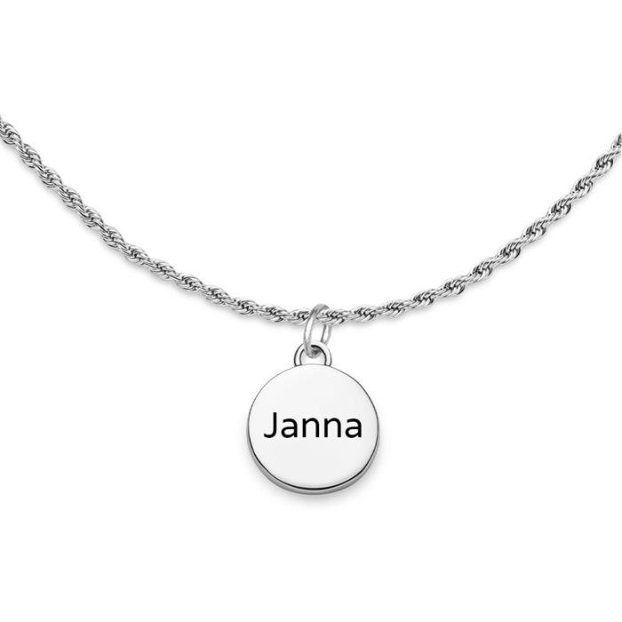 Stainless steel engraving necklace with star sign scorpion