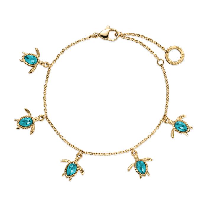 Turtle bracelet for ladies in gold-plated stainless steel