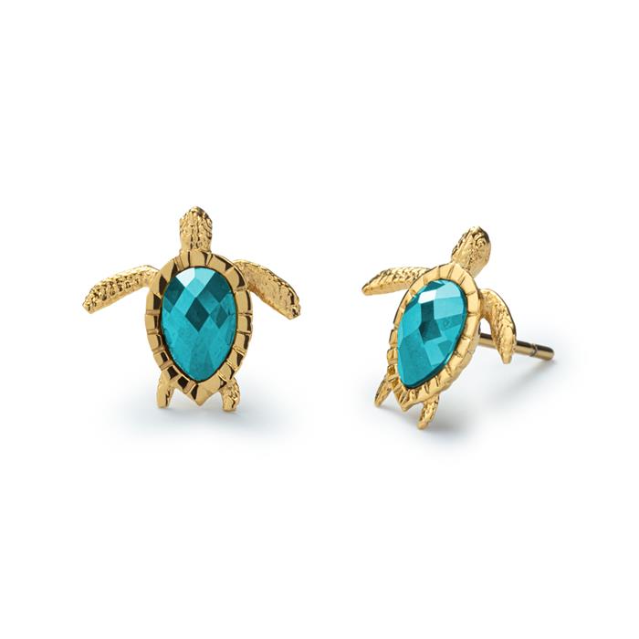 Stud earrings for ladies Turtle in stainless steel, IP gold