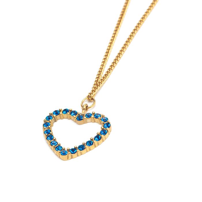Heart necklace for ladies Heart of the Sea, stainless steel, gold