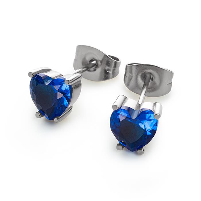 Heart of the Sea ladies' stud earrings in stainless steel