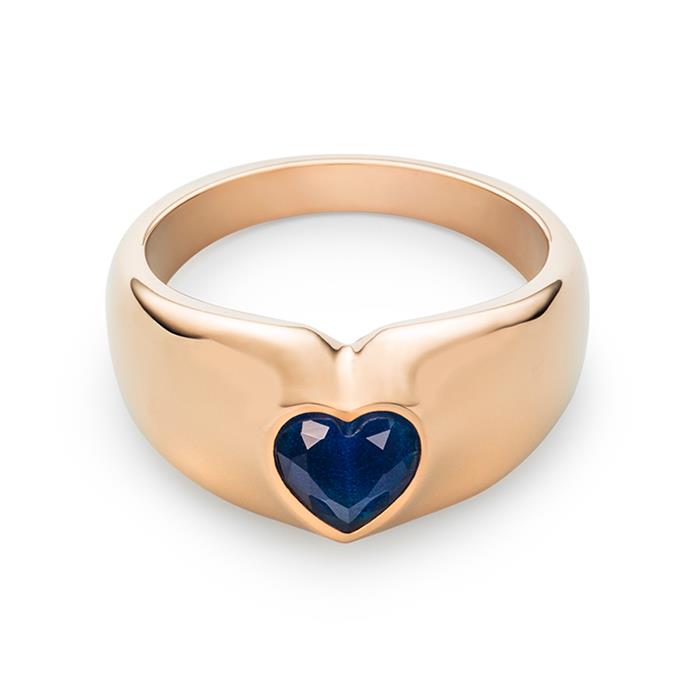 Heart of the Sea ladies' ring in stainless steel, IP rose