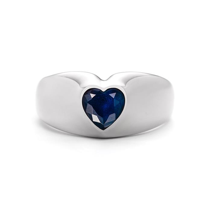 Ladies' ring in stainless steel Heart of the Sea, zirconia